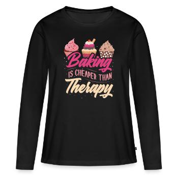 cuire - T-shirt manches longues Premium bio Femme - noir - Devant - Julia (174cm)