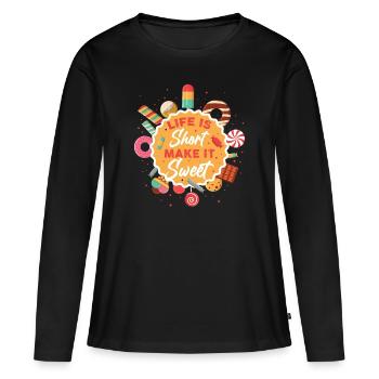cuire - T-shirt manches longues Premium bio Femme - noir - Devant - Julia (174cm)