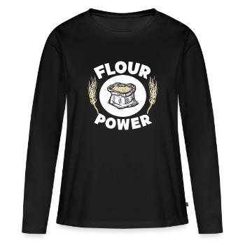 Petits gâteaux de boulanger de farine - T-shirt manches longues Premium bio Femme - noir - Devant - Julia (174cm)