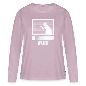 Cadeau de gardien de quartier - T-shirt manches longues Premium bio Femme - rose poudré - Devant - Julia (174cm)