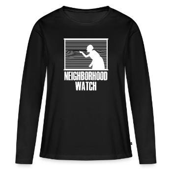 Cadeau de gardien de quartier - T-shirt manches longues Premium bio Femme - noir - Devant - Julia (174cm)