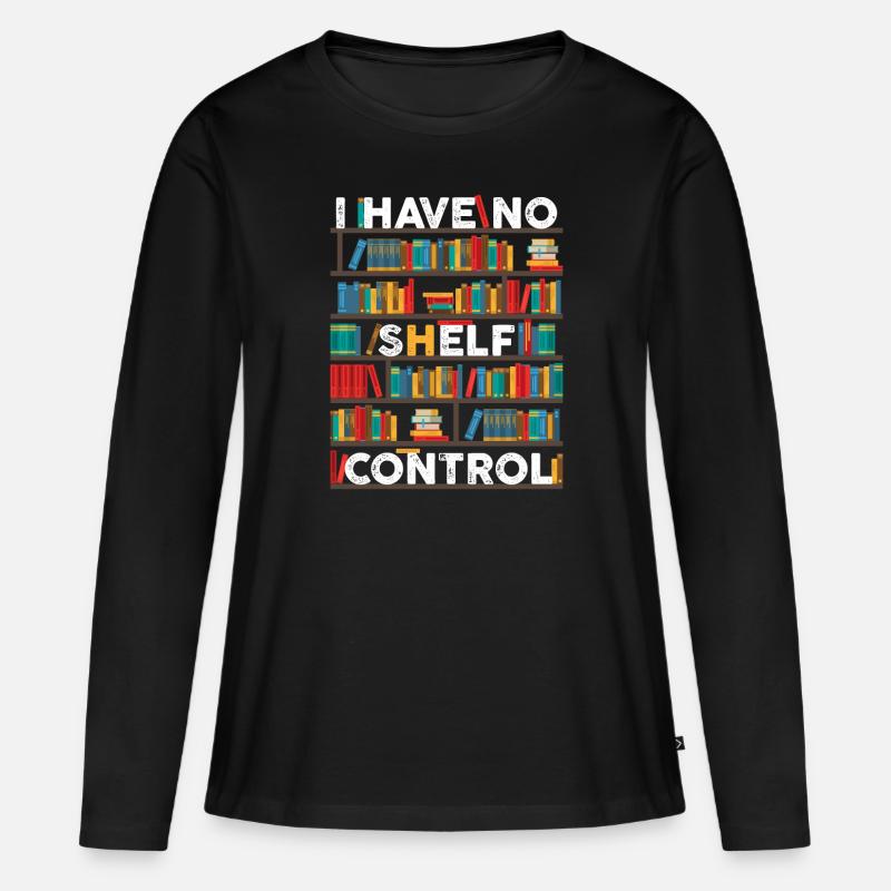 Lesen Buch Bücher Leser Geschenk - Frauen Premium Bio Langarmshirt - Schwarz