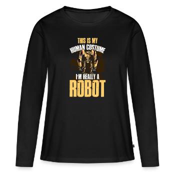 Cadeau de robotique robotique robotique - T-shirt manches longues Premium bio Femme - noir - Devant - Julia (174cm)
