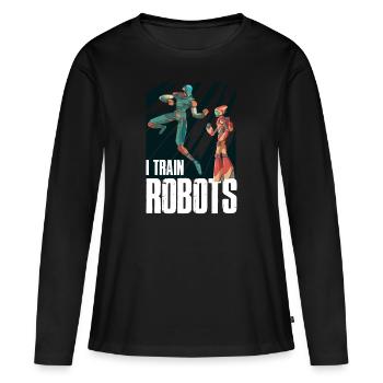 Cadeau de robotique robotique robotique - T-shirt manches longues Premium bio Femme - noir - Devant - Julia (174cm)