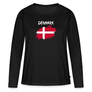 Drapeau danois drapeau drapeau danois - T-shirt manches longues Premium bio Femme - noir - Devant - Julia (174cm)