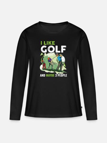Golf Golfer Golfspieler Lustig Geschenk - Premium økologisk langærmet T-shirt til kvinder - sort