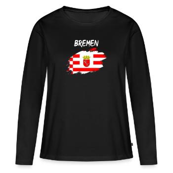 Brême - T-shirt manches longues Premium bio Femme - noir - Devant - Julia (174cm)