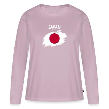 Japan japanisch Flagge Fahne - Frauen Premium Bio Langarmshirt - Altrosa - Vorne - Julia (174cm)