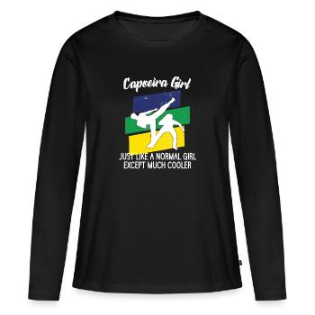 Fille de capoeira - T-shirt manches longues Premium bio Femme - noir - Devant - Julia (174cm)