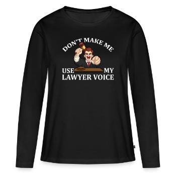 Cadeau avocat avocat avocat - T-shirt manches longues Premium bio Femme - noir - Devant - Julia (174cm)