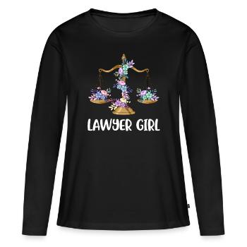 Cadeau avocat avocat avocat - T-shirt manches longues Premium bio Femme - noir - Devant - Julia (174cm)