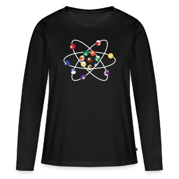 Billard Pool Snooker Cadeau drôle - T-shirt manches longues Premium bio Femme - noir - Devant - Julia (174cm)