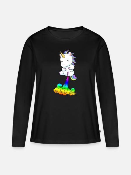 Furzendes Einhorn Einhörner Lustig Geschenk - Premium økologisk langærmet T-shirt til kvinder - sort