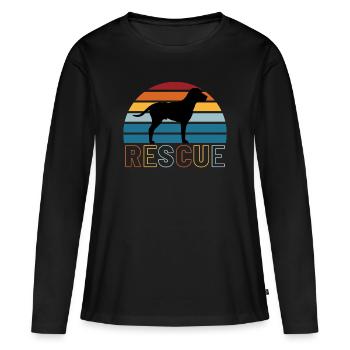 Rettungshund - Frauen Premium Bio Langarmshirt - Schwarz - Vorne - Julia (174cm)