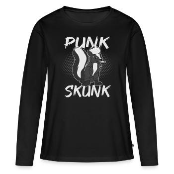 Punk putois - T-shirt manches longues Premium bio Femme - noir - Devant - Julia (174cm)