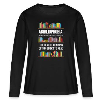 Lesen Leser Bücher Buch Geschenk - Frauen Premium Bio Langarmshirt - Schwarz - Vorne - Julia (174cm)