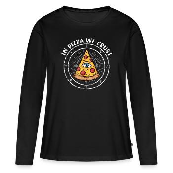 Dans Pizza We Crust - T-shirt manches longues Premium bio Femme - noir - Devant - Julia (174cm)
