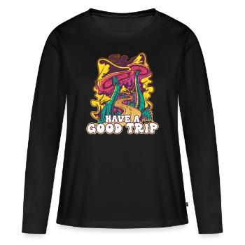 Trippy Champignons De Champignon - T-shirt manches longues Premium bio Femme - noir - Devant - Julia (174cm)