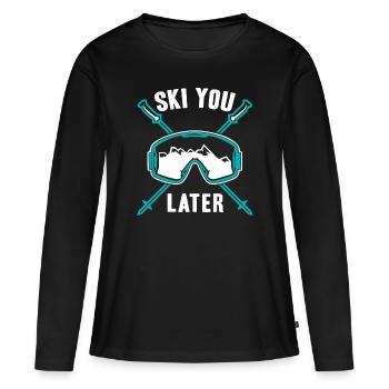Ski You Later Skier Winter Sports - Frauen Premium Bio Langarmshirt - Schwarz - Vorne - Julia (174cm)