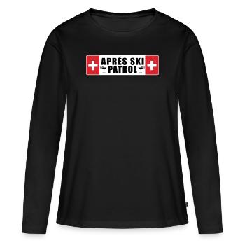 Skiing Apres Ski Patrol Skier - Frauen Premium Bio Langarmshirt - Schwarz - Vorne - Julia (174cm)