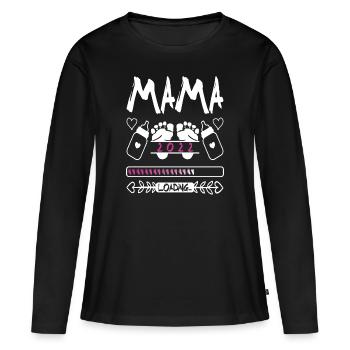 mama 2022 - Frauen Premium Bio Langarmshirt - Schwarz - Vorne - Julia (174cm)