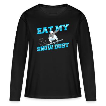 Snowboard Mangez ma poussière de neige - T-shirt manches longues Premium bio Femme - noir - Devant - Julia (174cm)