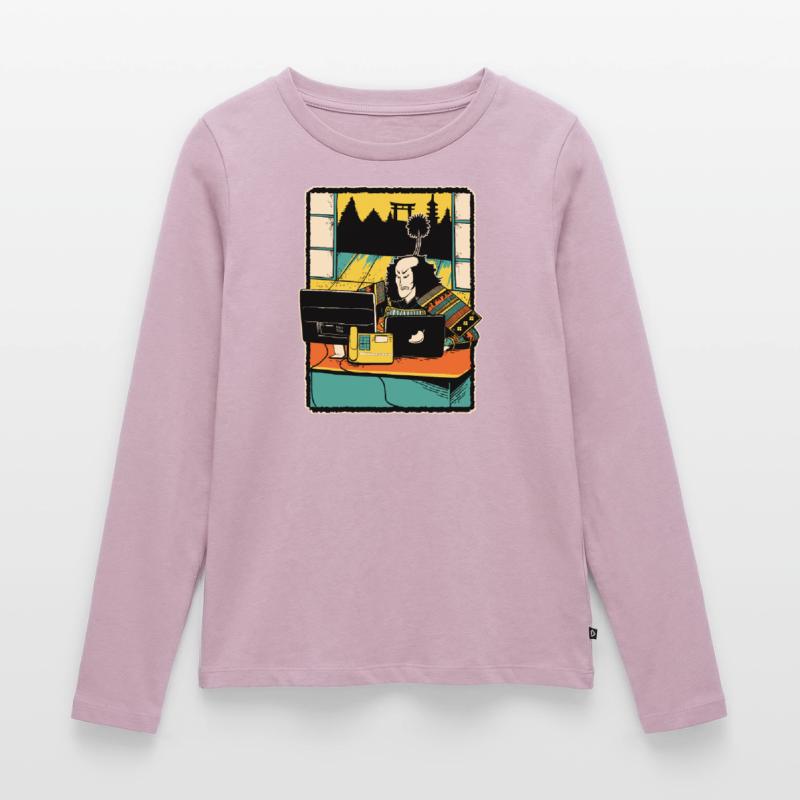 Samurai Computer Nerd Programmeur IT Web Designer T-shirt manches longues Premium bio Femme