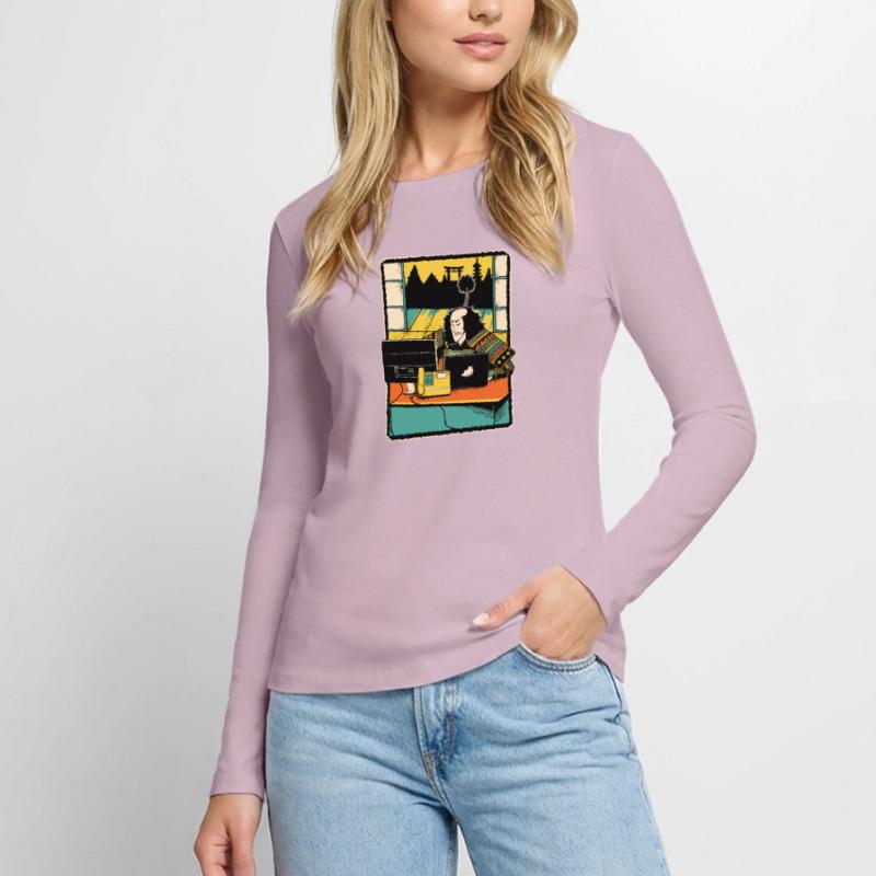 Samurai Computer Nerd Programmer Programming Women's Premium Organic Long Sleeve Shirt