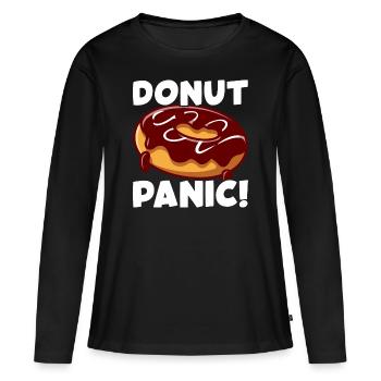 donut panic - Frauen Premium Bio Langarmshirt - Schwarz - Vorne - Julia (174cm)