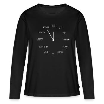 Mathematician Math Clock Math Meme Joke Math - Frauen Premium Bio Langarmshirt - Schwarz - Vorne - Julia (174cm)