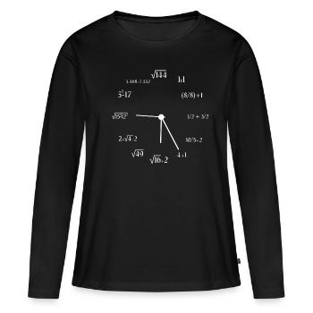 Math Formula Math Clock Math Meme Joke Math - Frauen Premium Bio Langarmshirt - Schwarz - Vorne - Julia (174cm)