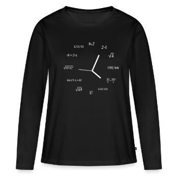 Math Clock Math Formula Meme Joke Math - Frauen Premium Bio Langarmshirt - Schwarz - Vorne - Julia (174cm)