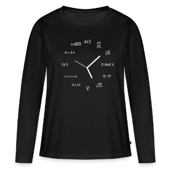 Equation Formula Math Meme Math Jokes Math Clock - Frauen Premium Bio Langarmshirt - Schwarz - Vorne - Julia (174cm)