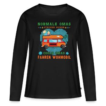 Cool Grandmom Drive Camper Camp Camping - Women's Premium Organic Long Sleeve Shirt - black - Front - Julia (174cm)