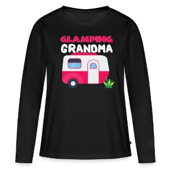 Adventure Vacation Glamp Grandma Grandmom Camping - Women's Premium Organic Long Sleeve Shirt - black - Front - Julia (174cm)