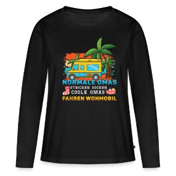 Cool Grandmom Driver Camper Camp Camping - Women's Premium Organic Long Sleeve Shirt - black - Front - Julia (174cm)