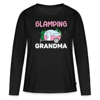 Adventure Vacation Glamp Grandmom Camping - Women's Premium Organic Long Sleeve Shirt - black - Front - Julia (174cm)