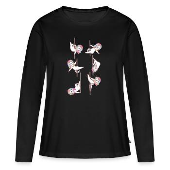 Licorne Pole Dance Pole Dance Danseuse - T-shirt manches longues Premium bio Femme - noir - Devant - Julia (174cm)