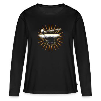 Anvil Hammer Forger Farrier Blacksmith Metalsmith - Women's Premium Organic Long Sleeve Shirt - black - Front - Julia (174cm)