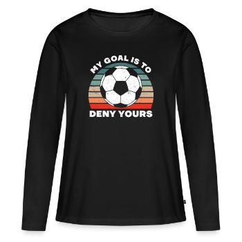 Fußballspieler Torwart Fußball Keeper Tor Elfmeter - Frauen Premium Bio Langarmshirt - Schwarz - Vorne - Julia (174cm)