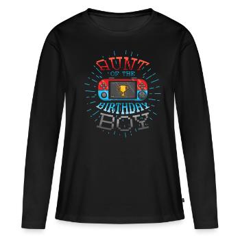 Tante du joueur Amateur de jeux vidéo Gamer - T-shirt manches longues Premium bio Femme - noir - Devant - Julia (174cm)