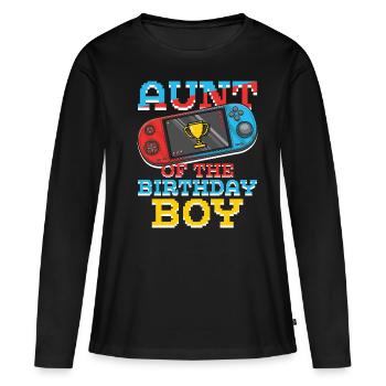 Tante de Gamer Amateur de jeux vidéo Gamer - T-shirt manches longues Premium bio Femme - noir - Devant - Julia (174cm)