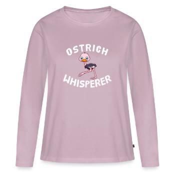 Ostrich Whisperer Strauß Vogelstrauß Vögel - Frauen Premium Bio Langarmshirt - Altrosa - Vorne - Julia (174cm)