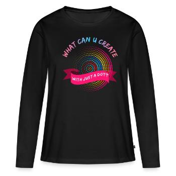 Create With A Dot Colorful International Dot Day - Frauen Premium Bio Langarmshirt - Schwarz - Vorne - Julia (174cm)