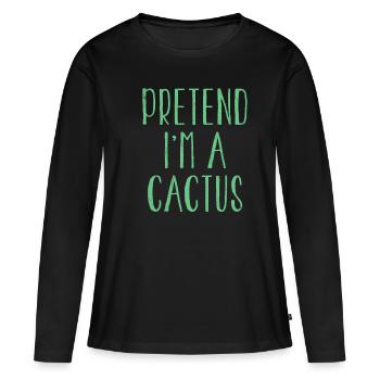 Drôle de prétendant que je suis cactus costume pour Halloween - T-shirt manches longues Premium bio Femme - noir - Devant - Julia (174cm)