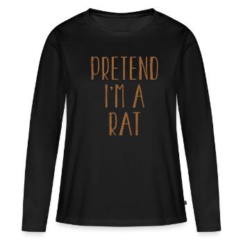 Drôle de faire semblant que je suis un costume de rat pour Halloween - T-shirt manches longues Premium bio Femme - noir - Devant - Julia (174cm)