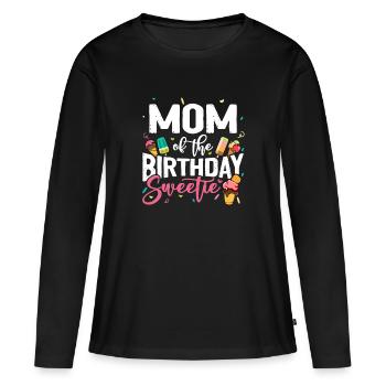 Ice Cream Party Maman Anniversaire B-Day - T-shirt manches longues Premium bio Femme - noir - Devant - Julia (174cm)
