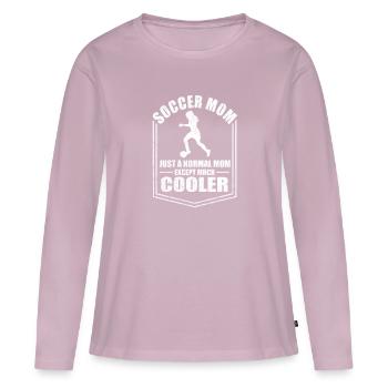 Fußball Mama Lustige Mutter Sprüche Muttertag - Frauen Premium Bio Langarmshirt - Altrosa - Vorne - Julia (174cm)