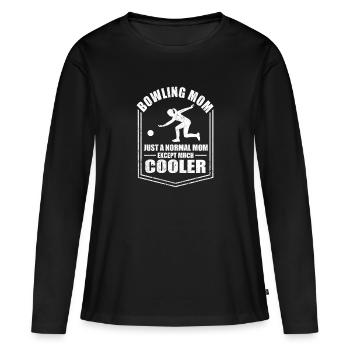 Bowling Fête des mères Bowling Bowling Bowling Bowling - T-shirt manches longues Premium bio Femme - noir - Devant - Julia (174cm)