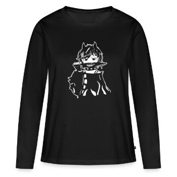 Gothic Girl Kawaii Manga - Frauen Premium Bio Langarmshirt - Schwarz - Vorne - Julia (174cm)